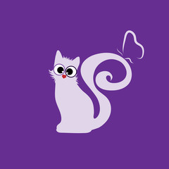 Vector illustration of cat on white background.