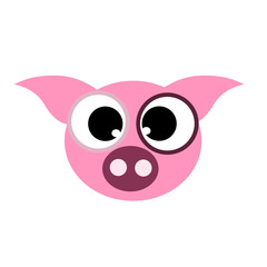Vector illustration of pig head on white background.