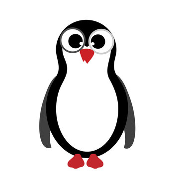 Vector illustration of penguin on white background.
