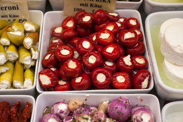 Red hot chili peppers stuffed