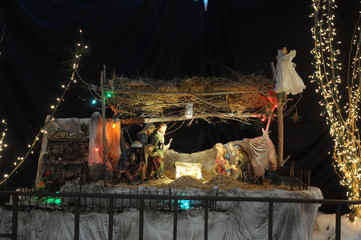 A manger with an Angel