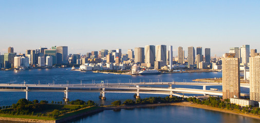 Obraz premium Rainbow bridge in Odaiba Tokyo Japan Asia