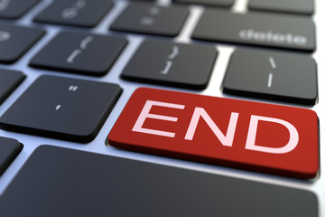 END key on computer keyboard. 3D rendering