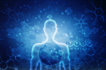 2d render of dna structure, abstract background