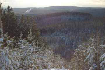 winter landscape of mountains
