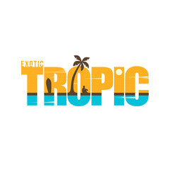 exotic tropic summer holidays beach sign symbol