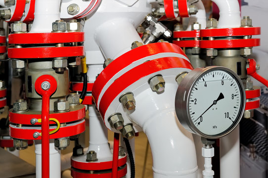 Pressure meters on natural gas pipeline