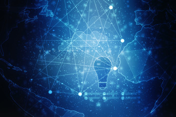 bulb future technology, innovation background, creative idea concept 