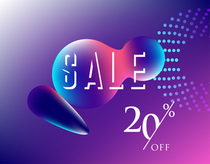 colorful trendy sale banner background template