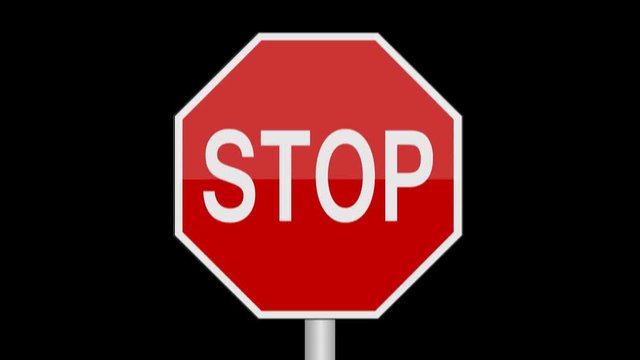 Stop Sign Up And Down Alpha Channel