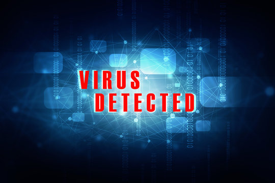 2d illustration  Virus Detected ,Privacy concept