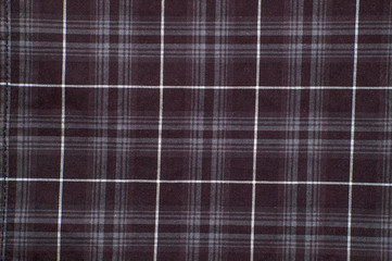 Black textile texture of the checkered shirt useful as background