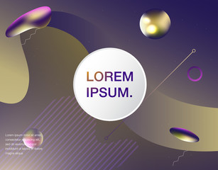 Colorful geometric background. Liquid, flow, fluid background. Fluid 3d shapes composition. Modern abstract cover