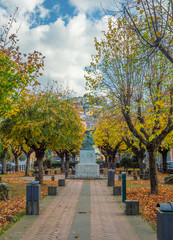 Naklejka premium Rocca di Papa (Italy) - A nice little, old and panoramic city in the metropolitan city of Rome, on the Mount Cavo. Here a view of historic center.