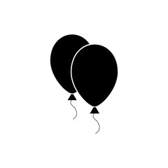 Balloons Icon Vector. Simple flat symbol. Perfect Black pictogram illustration on white background.