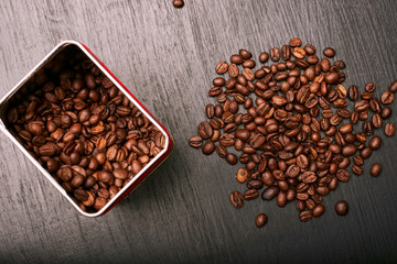 coffee beans in shape of heart