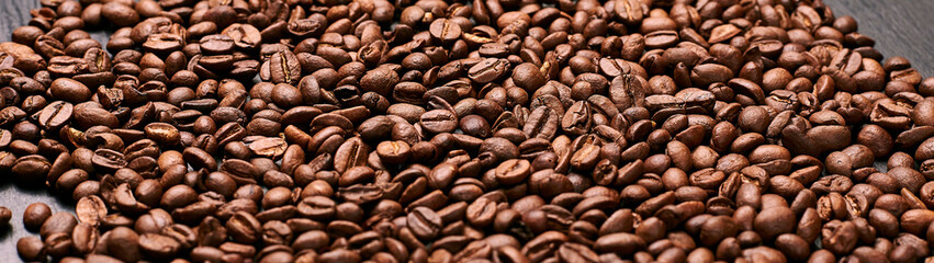 coffee beans on burlap background