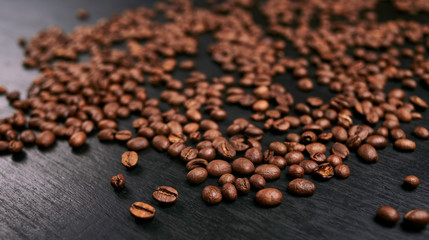 coffee beans on wooden background