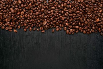 coffee beans on wooden background