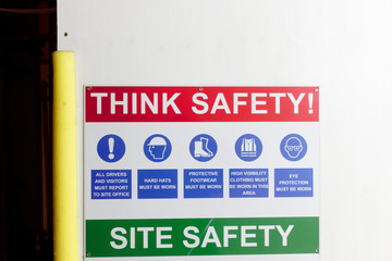 Site safety starts here think safe construction sign