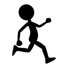 Black Silhouette (shape) from Running Cartoon Character