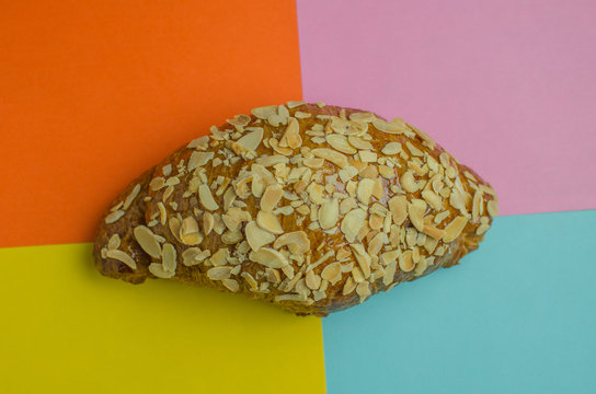 croissant on a wooden deck with decoration
