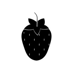 Abstract vector strawberry simple flat design icon