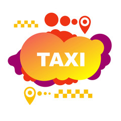 Yellow taxi flyer from abstract elements
