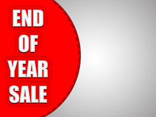 Sale banner template. White end of year sale text on red background with copy space for your text.