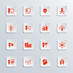 Simple Set of Business Presentation Related Vector Icons. Contains such Icons as Presenter, Teacher, Audience and more. 