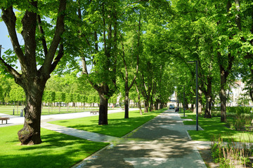Newly renovated Lukiskes square in Vilnius, Lithuania