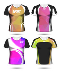 Set of Soccer sport t-shirt layout design poly template and polo shirt vector illustration