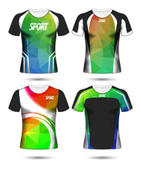 Set of Soccer sport t-shirt layout design poly template and polo shirt vector illustration