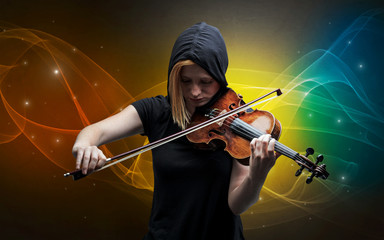 Serious classical violinist with fabled sparkling wallpaper