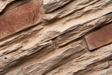 Pieces of stone wall, for background or texture, pattern beige of modern style design, real or...