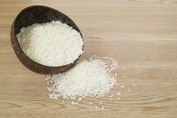 Thai jasmine rice on the table.