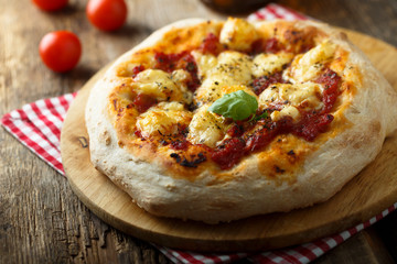 Homemade Margherita pizza
