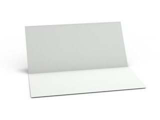 Blank portrait mock-up paper. Brochure, magazine, postcard isolated. 3D