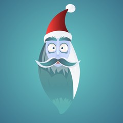 Face of Santa Claus, Christmas illustration, surprised Santa,