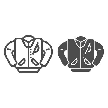 Letterman Jacket Line And Glyph Icon. High School Jacket Vector Illustration Isolated On White. Uniform Outline Style Design, Designed For Web And App. Eps 10.