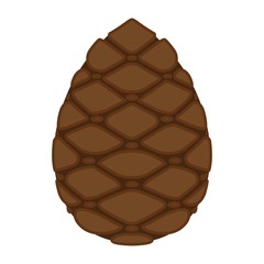 Pinecone icon. A branch of pine from coniferous forests. Element for decoration greeting card for Christmas and the new year.