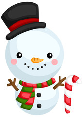 a vector of a cute and adorable snowman
