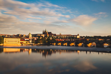 View of Prague castle in the morning 