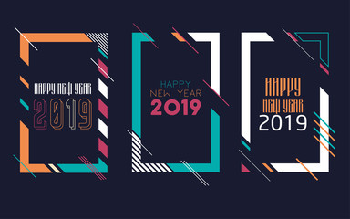 Modern trend in the graph. vector illustration. New Year 2019. Colorful dynamic hipster graphics