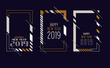 Modern trend in the graph. vector illustration. New Year 2019. Colorful dynamic hipster graphics