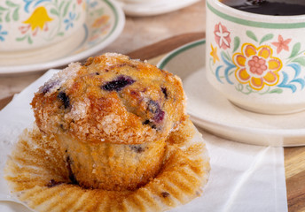 Blueberry Muffin With a Cup of Coffee