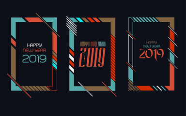 Modern trend in the graph. vector illustration. New Year 2019. Colorful dynamic hipster graphics