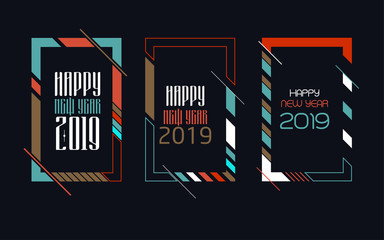 Modern trend in the graph. vector illustration. New Year 2019. Colorful dynamic hipster graphics