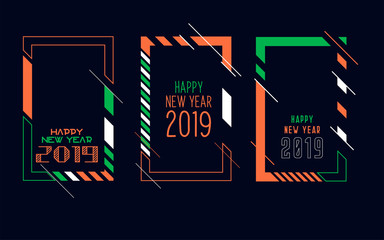 Modern trend in the graph. vector illustration. New Year 2019. Colorful dynamic hipster graphics