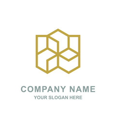 Real Estate Three Cubes Geometric Logo Vector Illustration